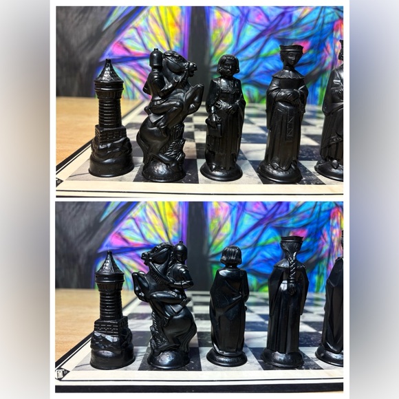 Vintage E.S. Lowe Renaissance Chessmen Set 1979 Complete w/ Board & Box No. 831 - Picture 14 of 16